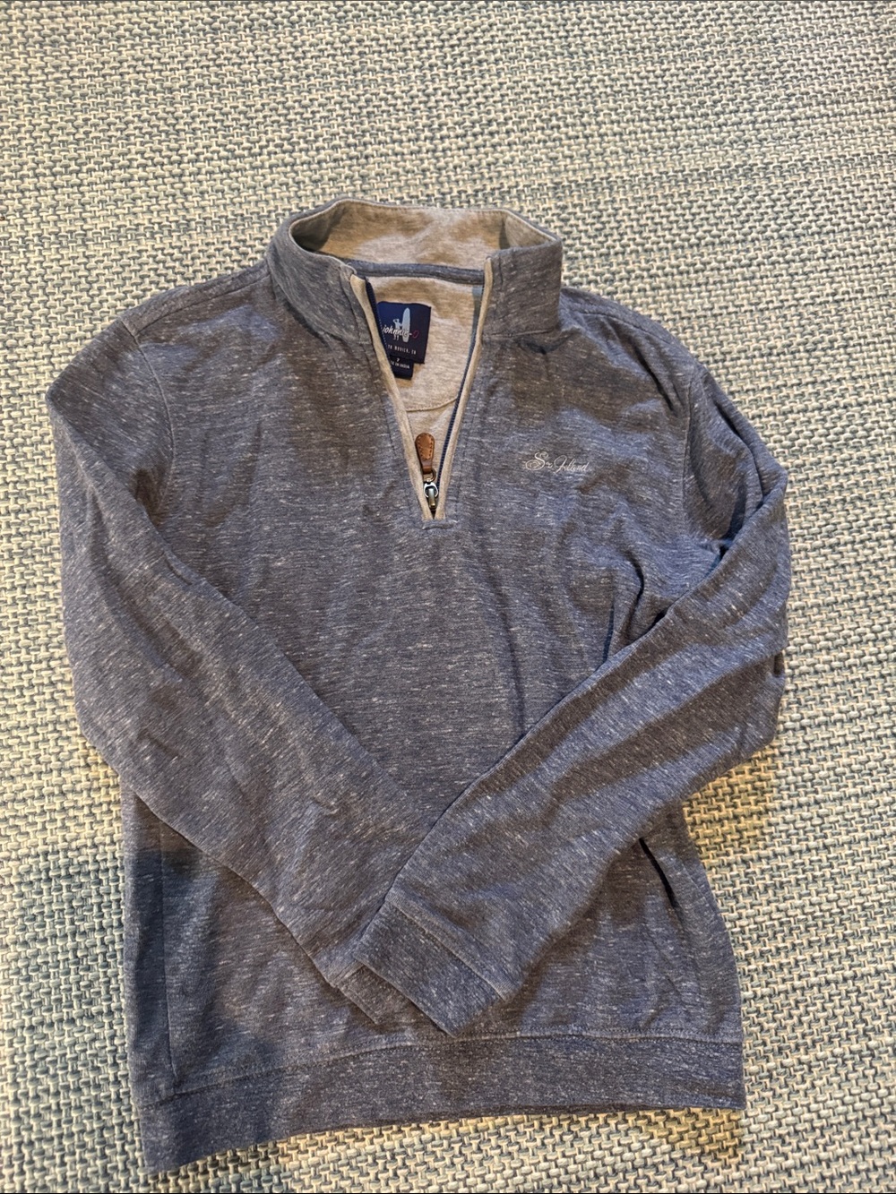 johnnie-O Boys' Heathered Charcoal Quarter-Zip Pullover:Sea Island